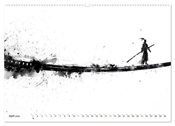 Produktbild: Samurai Illustrationen (Wandkalender 2026 DIN A2 quer), CALVENDO Monatskalender