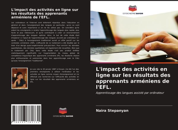 Produktbild: L'impact des activit&eacute;s en ligne sur les r&eacute;sultats des apprenants arm&eacute;niens de l'EFL.
