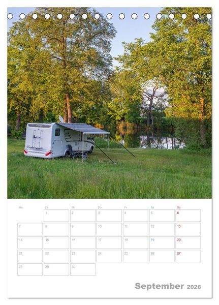 Produktbild: CAMPING-GL&Uuml;CK - Dein Urlaubsplaner (Tischkalender 2026 DIN A5 hoch), CALVENDO Monatskalender