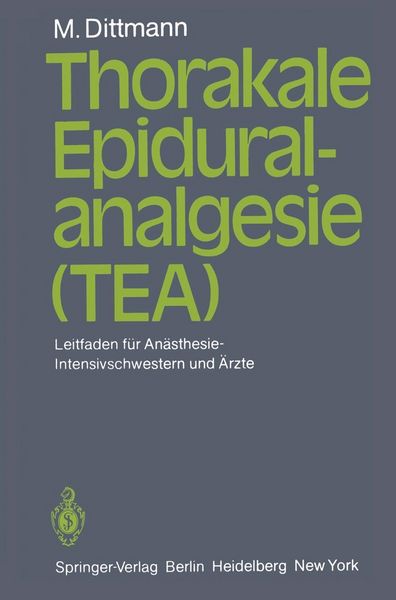 Produktbild: Thorakale Epiduralanalgesie (TEA)