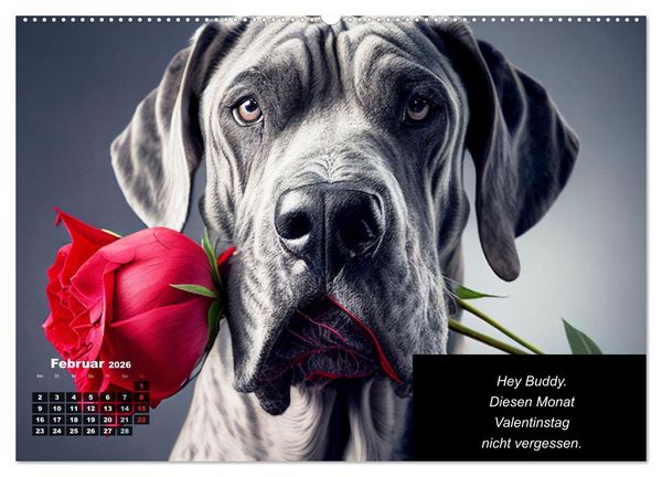 Produktbild: Der humoristische Dogge Kalender (hochwertiger Premium Wandkalender 2026 DIN A2 quer), Kunstdruck in Hochglanz