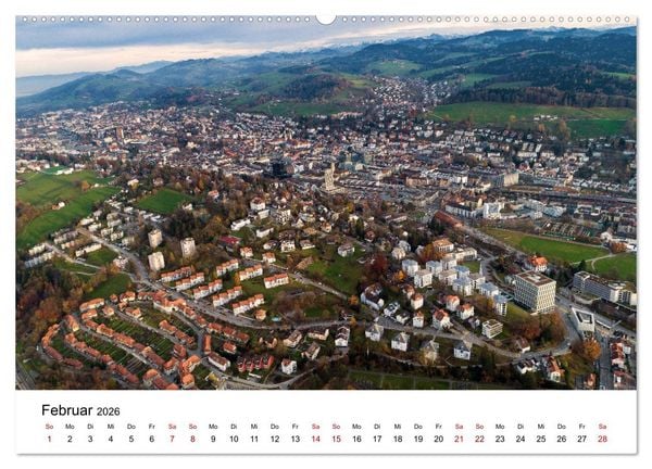 Produktbild: Luftbildkalender St. Gallen 2026 (hochwertiger Premium Wandkalender 2026 DIN A2 quer), Kunstdruck in Hochglanz