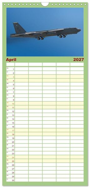 Produktbild: Familienplaner 2027 - Milit&auml;rflieger mit 5 Spalten (Wandkalender, 21 x 45 cm) CALVENDO