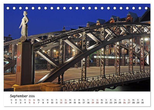 Produktbild: Hamburg schl&auml;ft nie (Tischkalender 2026 DIN A5 quer), CALVENDO Monatskalender