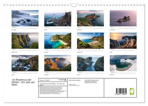 Produktbild: Im Rhythmus der Wellen - Ein Jahr am Meer (Wandkalender 2026 DIN A3 quer), CALVENDO Monatskalender