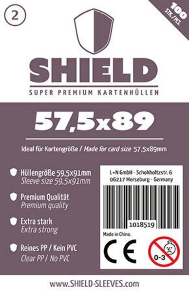 Shield Super Premium 2: Kartenhüllen für Karten bis 57,5 × 89 mm