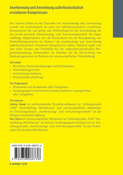 Produktbild: Anerkennung und Anrechnung au&szlig;erhochschulisch erworbener Kompetenzen