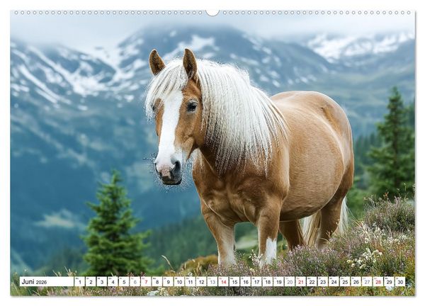 Produktbild: Pferde in freier Natur (Wandkalender 2026 DIN A2 quer), CALVENDO Monatskalender