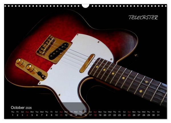 Produktbild: ROCK GUITARS put into the spotlight (Wall Calendar 2026 DIN A3 landscape), CALVENDO 12 Month Wall Calendar