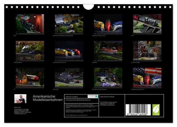 Produktbild: Amerikanische Modelleisenbahnen (Wandkalender 2026 DIN A4 quer), CALVENDO Monatskalender