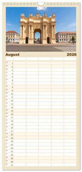 Produktbild: Familienplaner 2026 - Potsdam - Schl&ouml;sser, Parks und der Alte Fritz mit 5 Spalten (Wandkalender, 21 x 45 cm) CALVENDO
