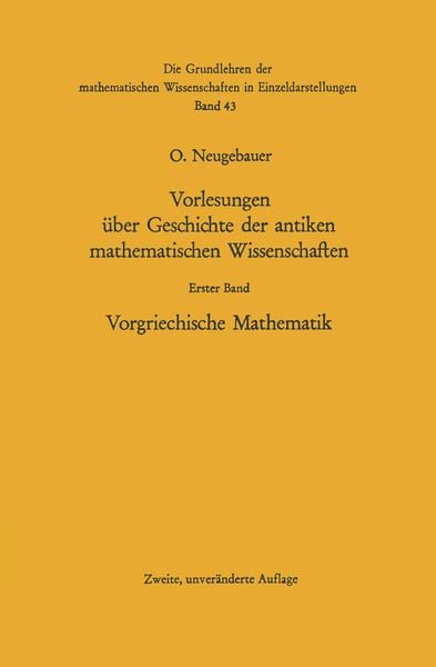 Produktbild: Vorlesungen &uuml;ber Geschichte der antiken mathematischen Wissenschaften