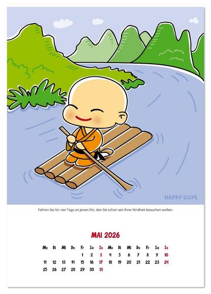 Produktbild: Happiness 2026 (Tischkalender 2026 DIN A5 hoch), CALVENDO Monatskalender