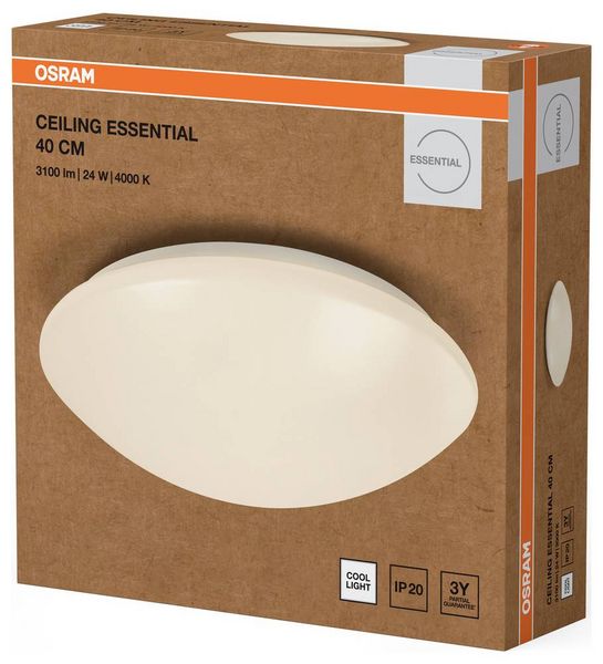 Produktbild: OSRAM HOMELIGHTING Ceiling Essential 400mm 24W 4000K 4099854445415 LED-Au&szlig;enwandleuchte 24.00 W Wei&szlig;