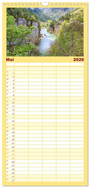 Produktbild: Familienplaner 2026 - Cevennen - Sch&ouml;ne alte Welt mit 5 Spalten (Wandkalender, 21 x 45 cm) CALVENDO