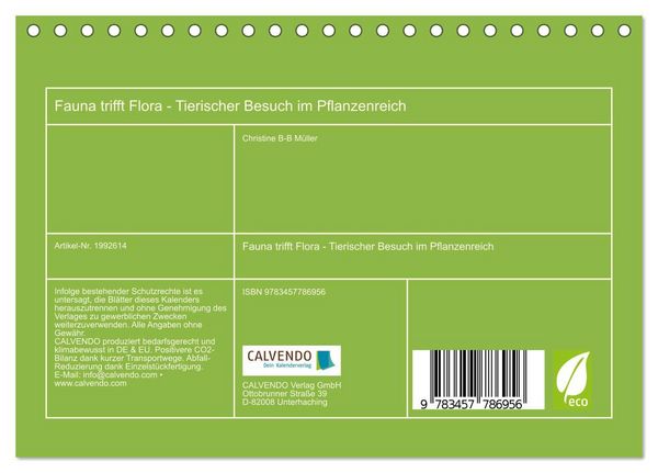 Produktbild: Fauna trifft Flora - Tierischer Besuch im Pflanzenreich (Tischkalender 2026 DIN A5 quer), CALVENDO Monatskalender