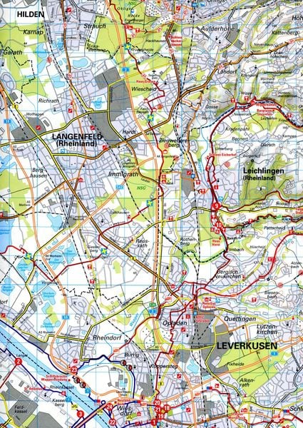 Produktbild: BVA Radwanderkarte D&uuml;sseldorf & Umgebung mit Knotenpunkten der RadRegionRheinland 1:50.000