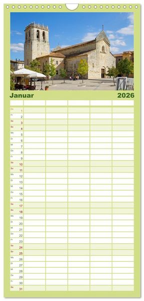 Produktbild: Familienplaner 2026 - Besal&uacute; und Banyolas mit 5 Spalten (Wandkalender, 21 x 45 cm) CALVENDO