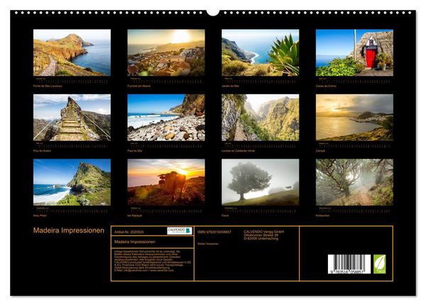 Produktbild: Madeira Impressionen (hochwertiger Premium Wandkalender 2026 DIN A2 quer), Kunstdruck in Hochglanz