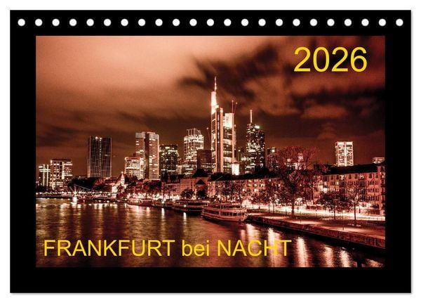 Produktbild: Frankfurt bei Nacht 2026 (Tischkalender 2026 DIN A5 quer), CALVENDO Monatskalender