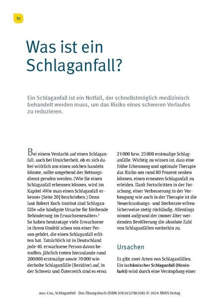 Produktbild: Schlaganfall - Das &Uuml;bungsbuch