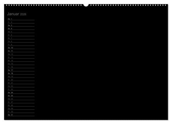 Produktbild: Bastel-Geburtstagskalender schwarz / Geburtstagskalender (Wandkalender 2026 DIN A2 quer), CALVENDO Monatskalender