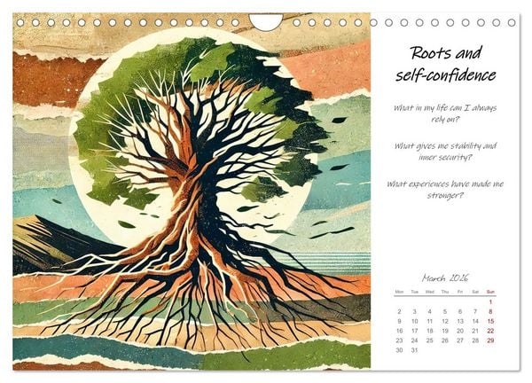 Produktbild: More confidence in 12 months - Collages with reflection questions for a stronger self (Wall Calendar 2026 DIN A4 landscape), CALVENDO 12 Month Wall Calendar
