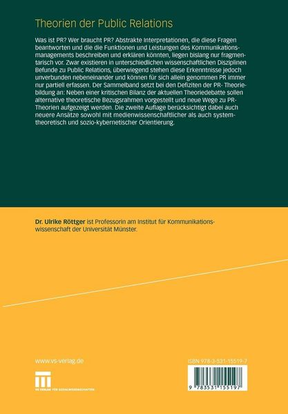 Produktbild: Theorien der Public Relations