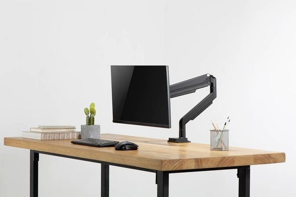 Produktbild: Digitus Monitor-Tischhalterung DA-90394 1 Display(s) 38,1 cm (15") - 81,3 cm (32") Schwarz Drehbar, H&ouml;henverstellbar, Neigbar, Rotierbar, Schwenkbar