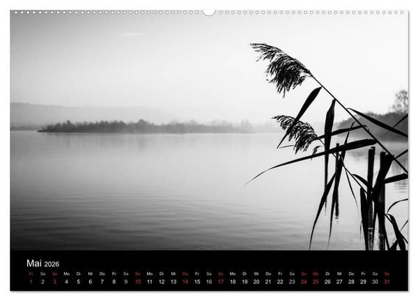 Produktbild: Monochrom 2026 (Wandkalender 2026 DIN A2 quer), CALVENDO Monatskalender
