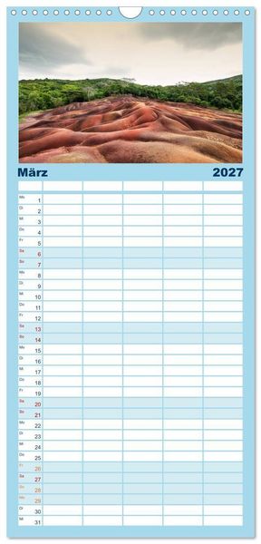 Produktbild: Familienplaner 2027 - Mauritius - Perle im Indischen Ozean mit 5 Spalten (Wandkalender, 21 x 45 cm) CALVENDO