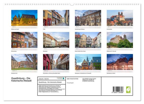 Produktbild: Quedlinburg - Die historische Altstadt (hochwertiger Premium Wandkalender 2026 DIN A2 quer), Kunstdruck in Hochglanz