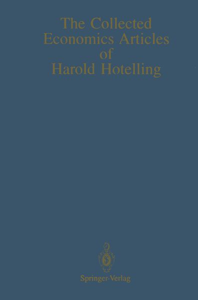 Produktbild: The Collected Economics Articles of Harold Hotelling