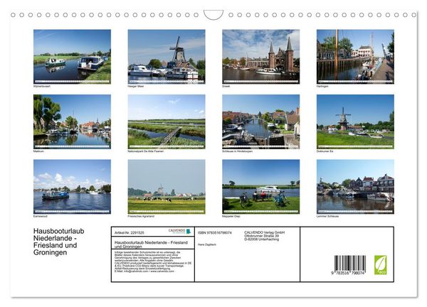 Produktbild: Hausbooturlaub Niederlande - Friesland und Groningen (Wandkalender 2027 DIN A3 quer), CALVENDO Monatskalender