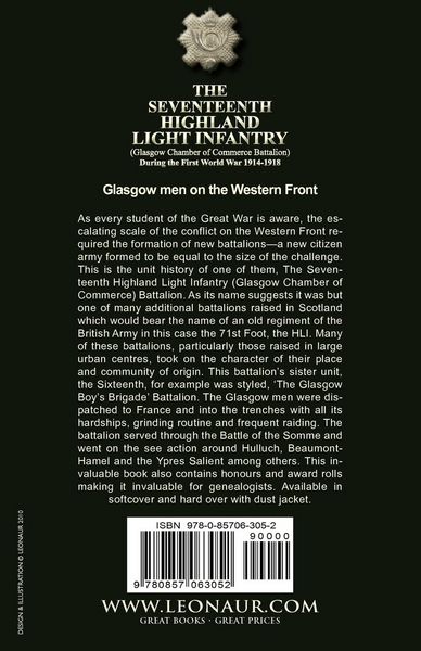 Produktbild: The Seventeenth Highland Light Infantry (Glasgow Chamber of Commerce Battalion) During the First World War 1914-1918