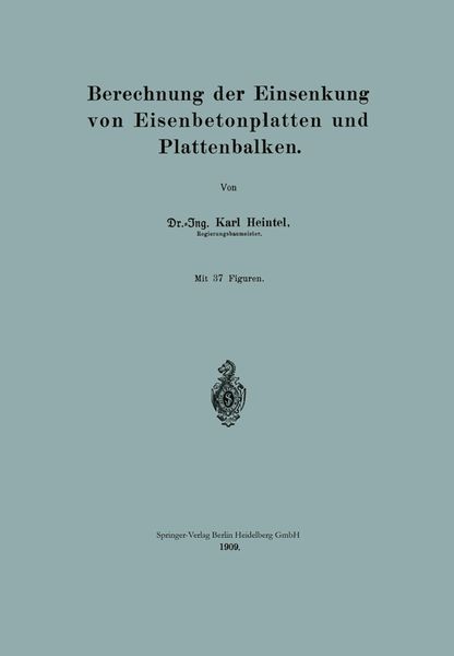 Produktbild: Berechnung der Einsenkung von Eisenbetonplatten und Plattenbalken