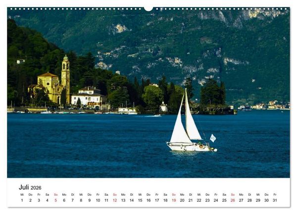Produktbild: Impressionen vom Comer See (hochwertiger Premium Wandkalender 2026 DIN A2 quer), Kunstdruck in Hochglanz