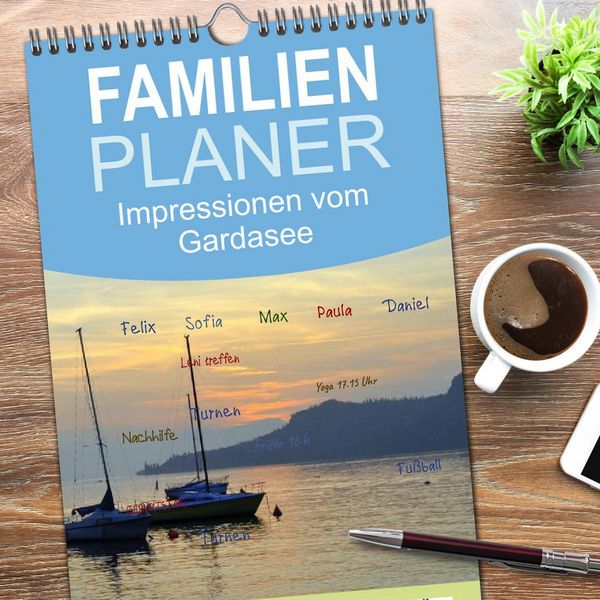 Produktbild: Familienplaner 2026 - Impressionen vom Gardasee mit 5 Spalten (Wandkalender, 21 x 45 cm) CALVENDO