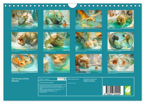 Produktbild: Schaurig sch&ouml;ne Biester (Wandkalender 2026 DIN A4 quer), CALVENDO Monatskalender