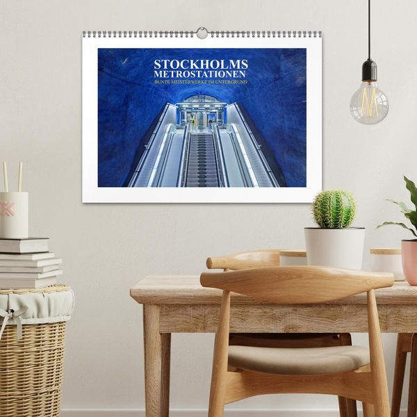 Produktbild: Stockholms Metrostationen - Bunte Meisterwerke im Untergrund (Wandkalender 2026 DIN A3 quer), CALVENDO Monatskalender