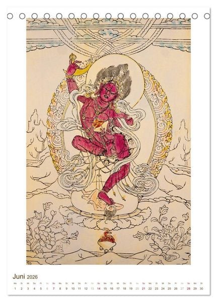 Produktbild: Mit Buddha durchs Jahr: historische Zeichnungen (Tischkalender 2026 DIN A5 hoch), CALVENDO Monatskalender