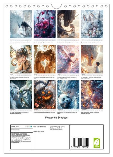 Produktbild: Fl&uuml;sternde Schatten (Wandkalender 2026 DIN A4 hoch), CALVENDO Monatskalender