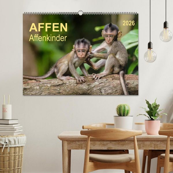 Produktbild: Affen - Affenkinder (Wandkalender 2026 DIN A2 quer), CALVENDO Monatskalender