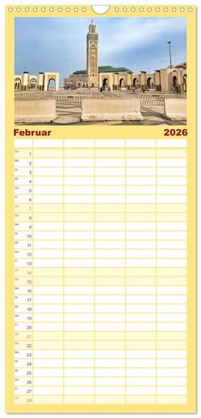 Produktbild: Familienplaner 2026 - Faszinierendes Marokko mit 5 Spalten (Wandkalender, 21 x 45 cm) CALVENDO