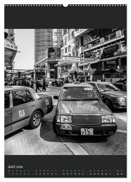 Produktbild: Hongkong schwarzwei&szlig; (hochwertiger Premium Wandkalender 2026 DIN A2 hoch), Kunstdruck in Hochglanz