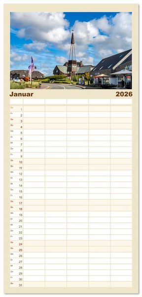 Produktbild: Familienplaner 2026 - Deutschland - Insel Sylt mit 5 Spalten (Wandkalender, 21 x 45 cm) CALVENDO