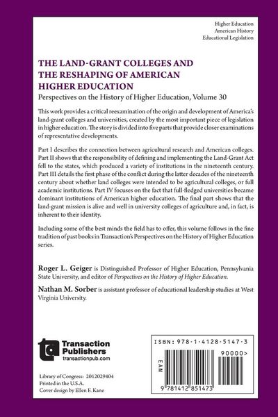 Produktbild: The Land-Grant Colleges and the Reshaping of American Higher Education