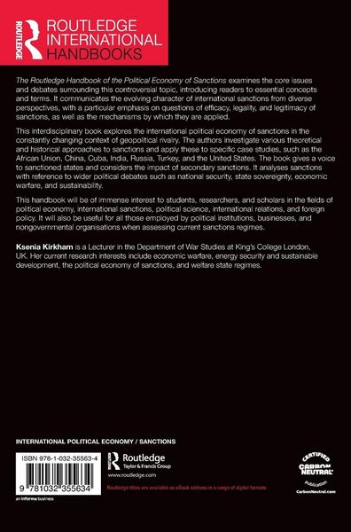 Produktbild: The Routledge Handbook of the Political Economy of Sanctions