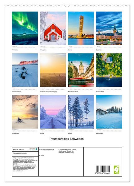 Produktbild: Traumparadies Schweden (hochwertiger Premium Wandkalender 2026 DIN A2 hoch), Kunstdruck in Hochglanz