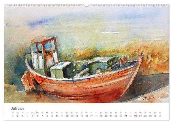Produktbild: Faszination Aquarell - Eckard Funck (hochwertiger Premium Wandkalender 2026 DIN A2 quer), Kunstdruck in Hochglanz
